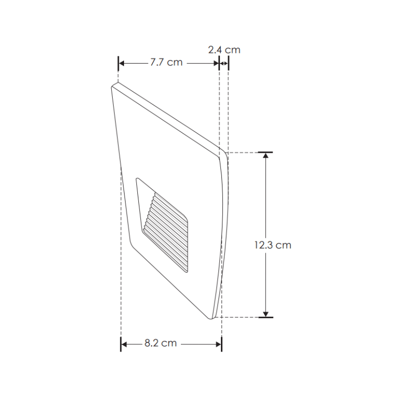 Arbotante Rectangular De Policarbonato 2W Negro De Empotrar Exterior - Wattko
